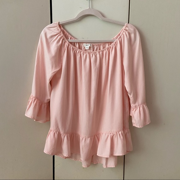 pink off the shoulder top - beachlunchlounge - Picture 1 of 3